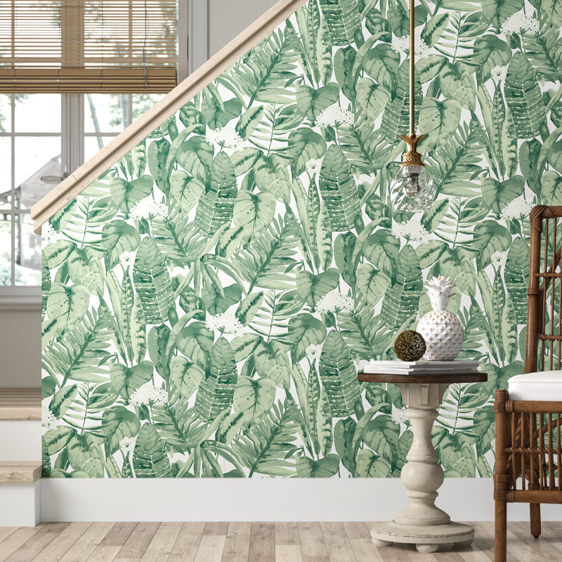 Bay Isle Home Waloo Tropical Jungle 16 5 L X 20 5 W Smooth Peel