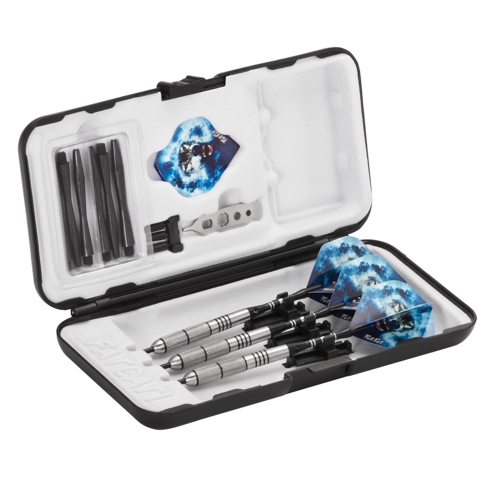 Fat Cat 26-4413 Predator 80% Tungsten Steel Tip Darts with Storage/Travel Case for sale online Fat Cat 26-4413 Predator 80% Tungsten Steel Tip Darts with Storage/Travel Case for sale online