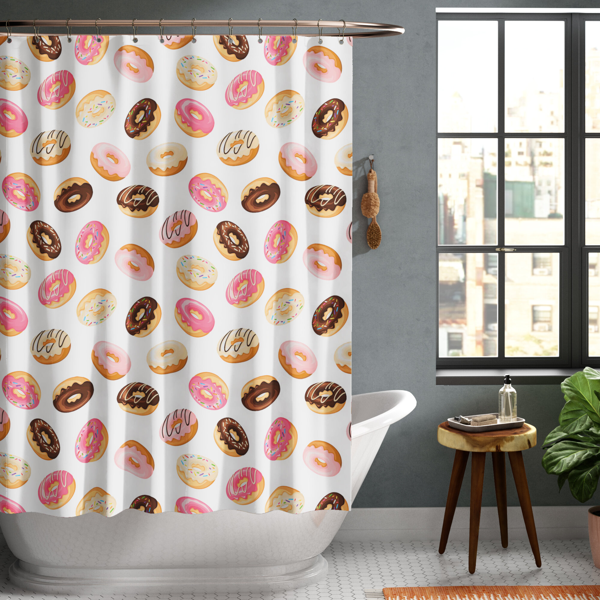 Pink Nice Cop aterproof Bathroom Polyester Shower Curtain Liner Water Resistant