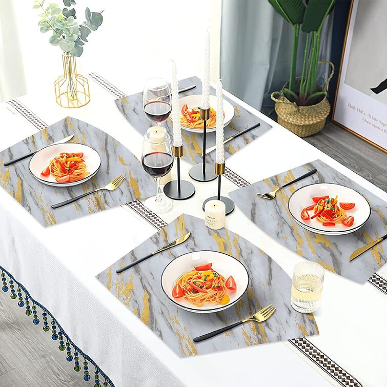 Table ronde napperons Set de 6 Wedge Lavable Table Tapis de table de cuisine