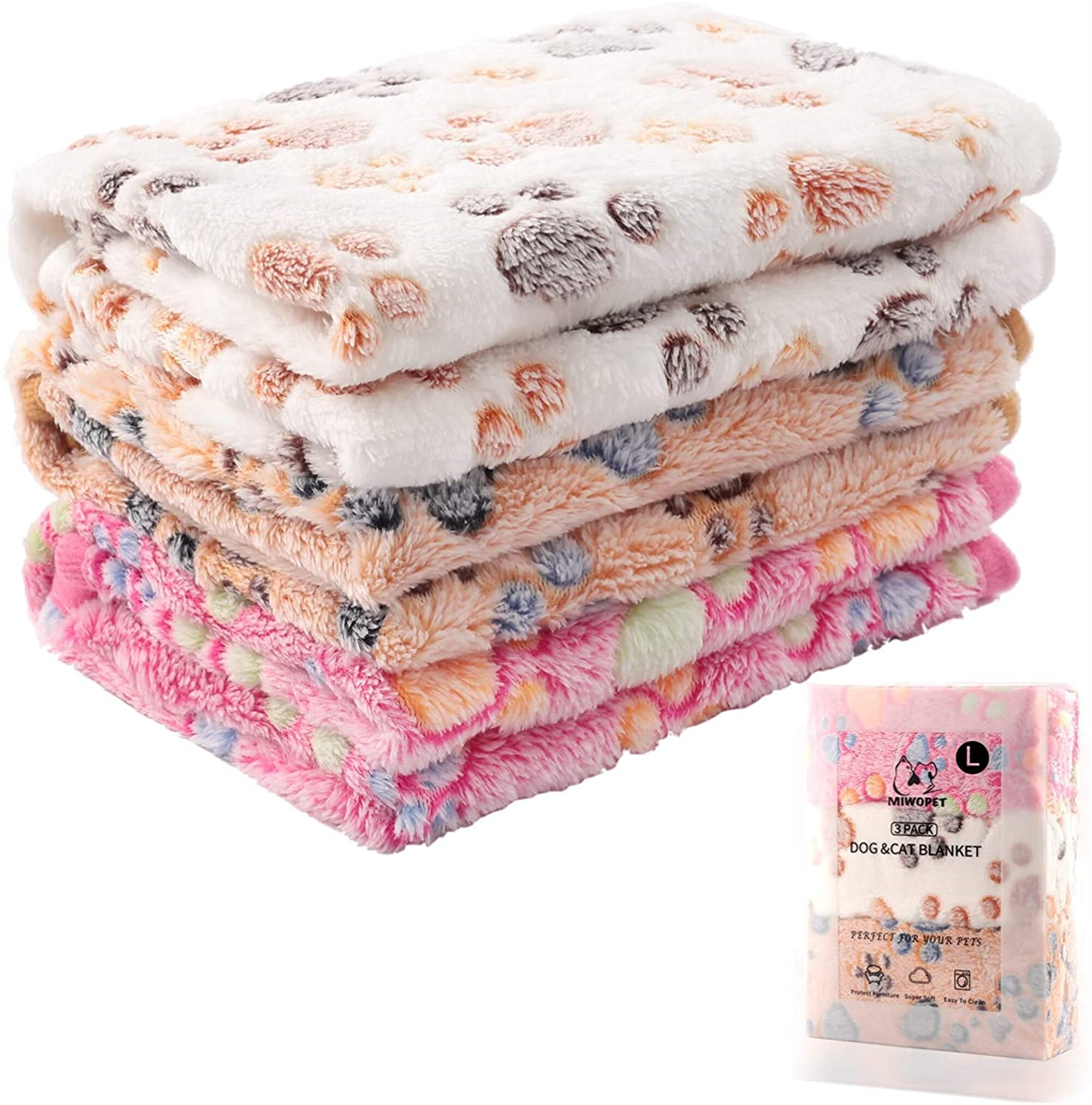 23x16 1 Pack 3 Puppy Blankets Super Soft Warm Sleep Mat Grey PAW Print Cute Blanket Fluffy Fleece Pet Blanket Flannel Throw Dog Blankets for Small Dogs Puppy Dogs Fluffy Cats,Small 