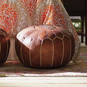 Carolos Pouf Leather Ottoman by Mistana Carolos Pouf Leather Ottoman by Mistana