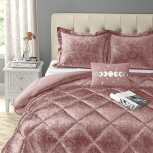 Velvet Embossed Bedspread Soft Quilt 4-Piece Multi-Tone Bed Set Brown & Taupe 