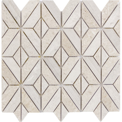 Presidio Rhombus Lime Limestone Mosaic Tile In Ivory Emser Tile