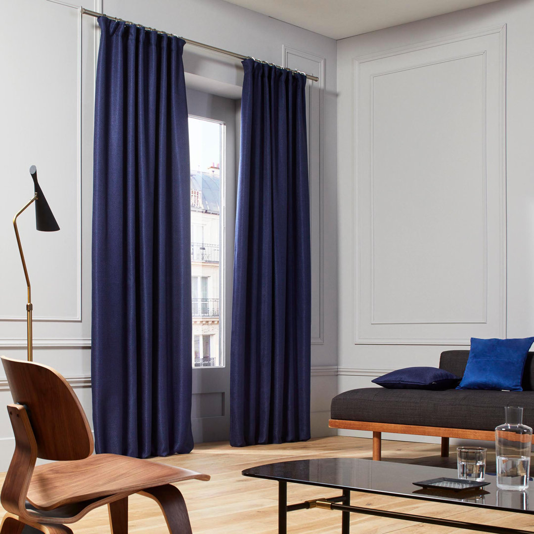 Madura Rideau À Ruban Fronceur Coconut Bleu Nuit - 