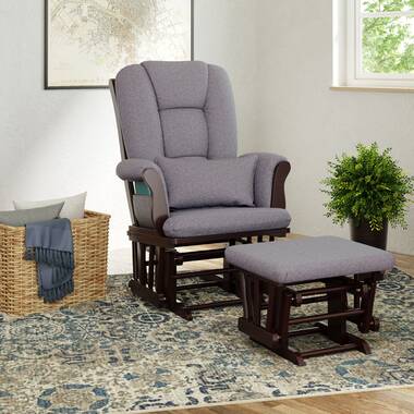 Gray/White Cleanable Upholstered Comfort Rocking Nursery Swivel Chair Storkcraft Polka Dot Upholstered Swivel Glider 