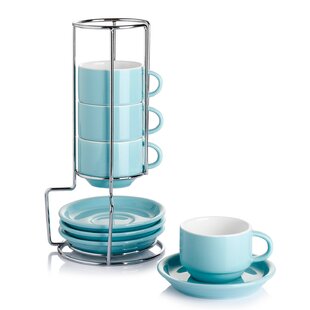 stackable cappuccino cups and saucers