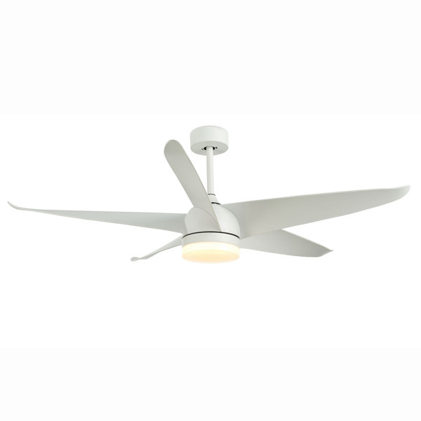 36 in Ceiling Fan White Indoor w/ Dome Opal Glass Cover and 6 Reversible Blades 