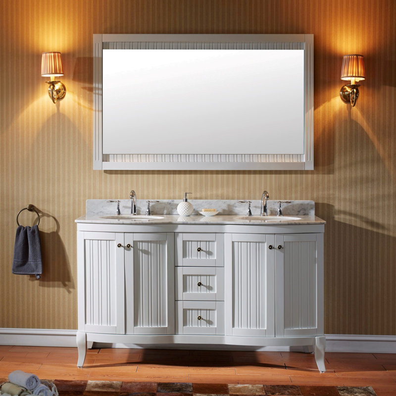 Charlton Home Griffithville 60 Double Bathroom Vanity Set With Mirror Reviews Wayfair