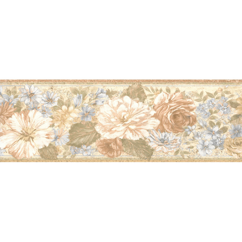 August Grove Dolcie Lavender Flowers 15 L X 7 W Wallpaper Border