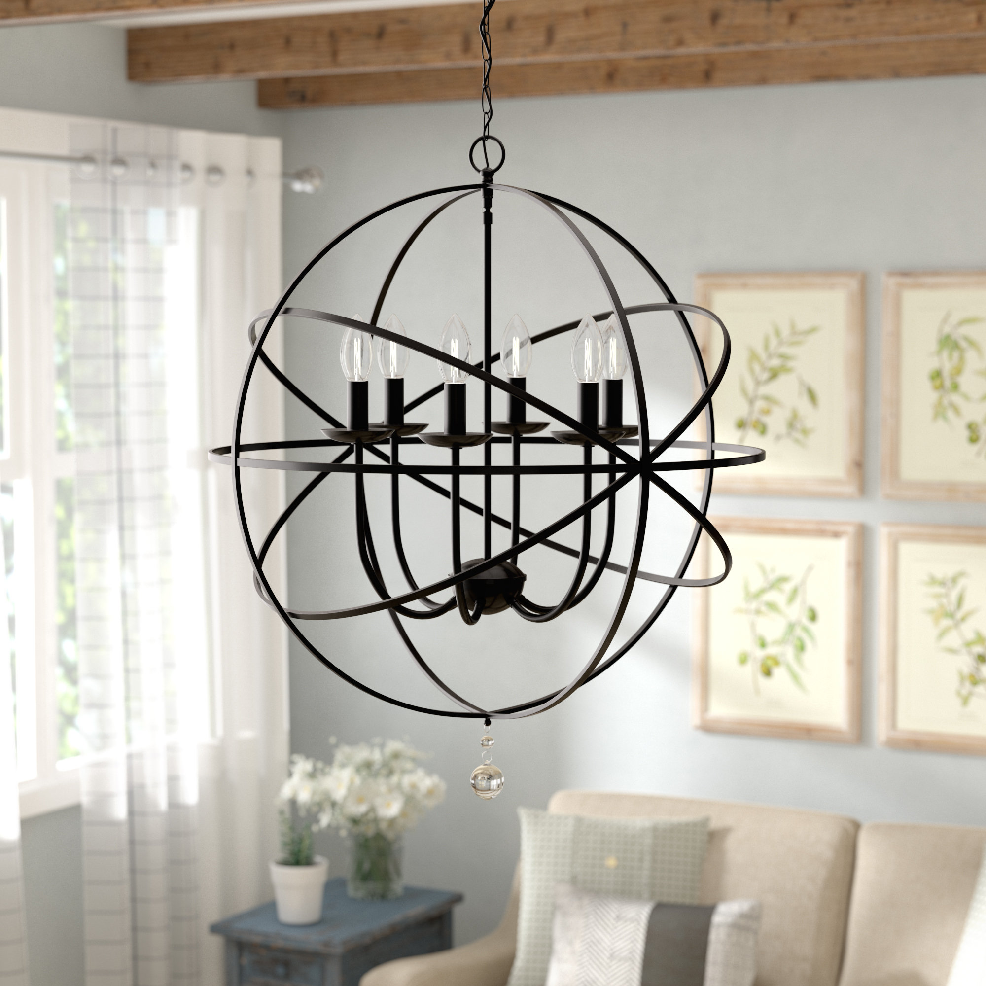 Gracie Oaks Eastbourne 6 Light Unique Statement Globe Chandelier Reviews Wayfair