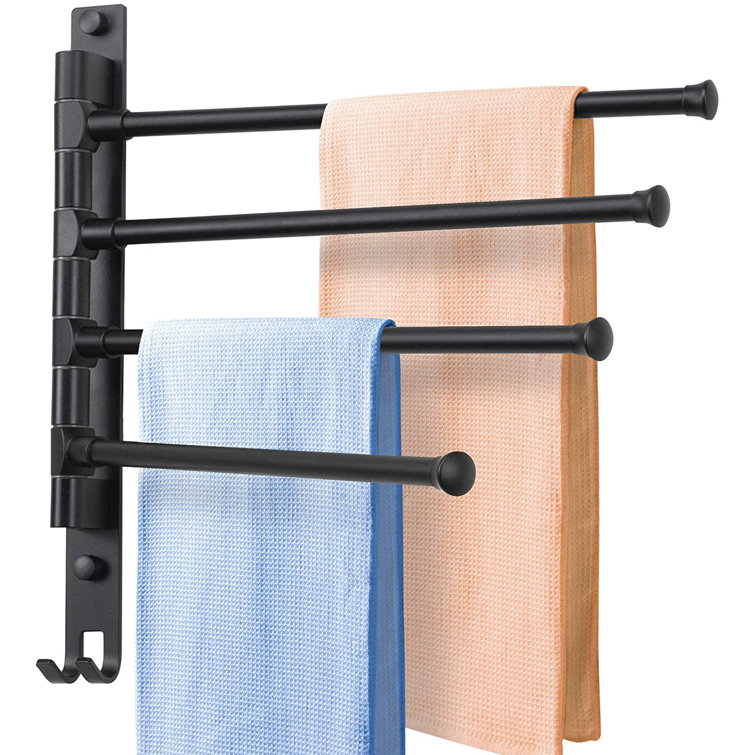 YIP Swivel Towel Bar 4-Arm Bathroom Towel Holder Wall-Mounted ...