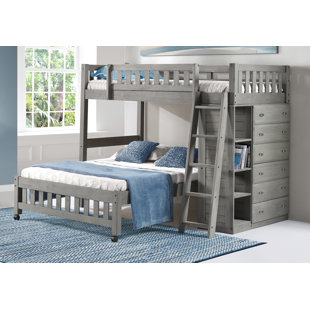 Ignazio Twin Over Full L Shaped Bunk Bed With Drawers And Shelves
