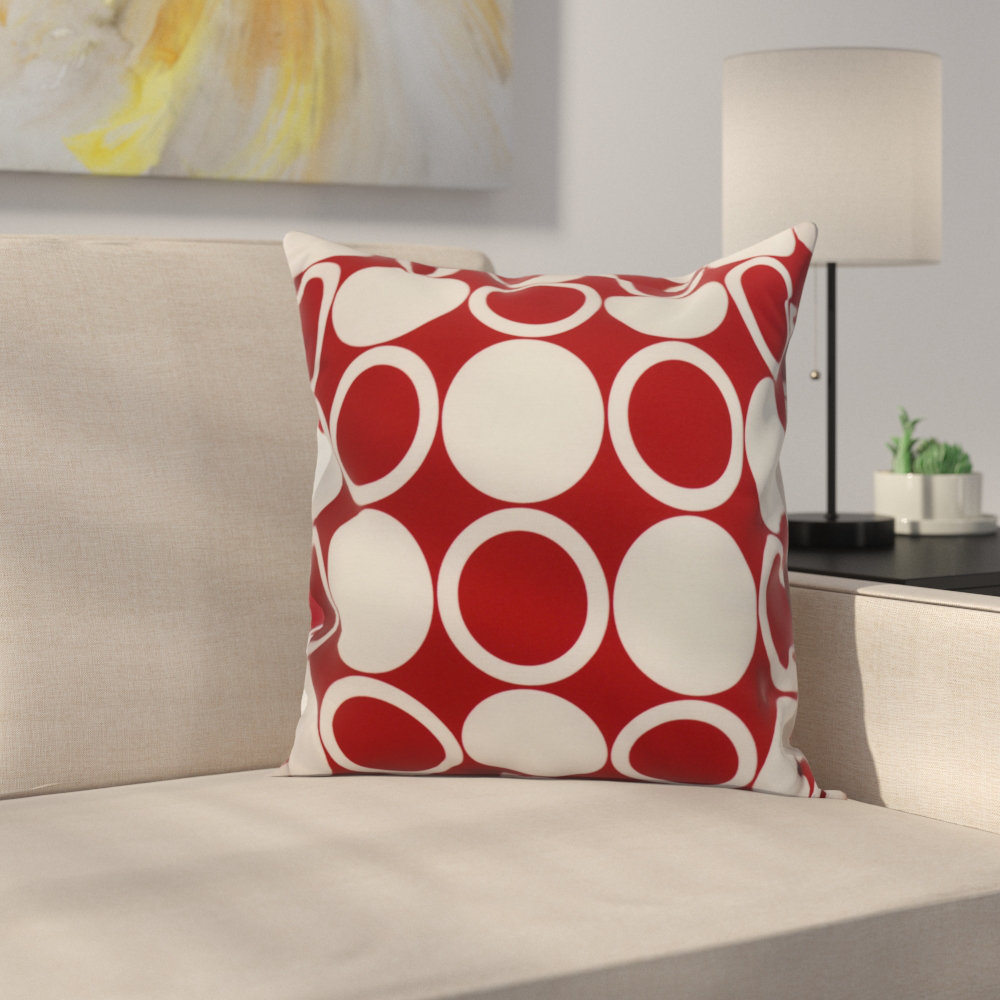 Blue Elephant Memmott Small Mod-circles Kissen mit Füllung Farbe: Transparent/Rot, Größe: 66 cm H x 66 cm B x 18 cm T