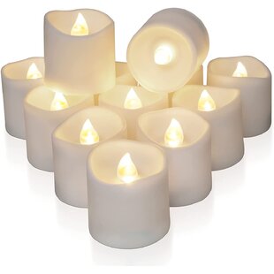 6PCS Flameless Battery Operated LED Votive Candles with Timer&Waved-Edge 1.5”x2” 