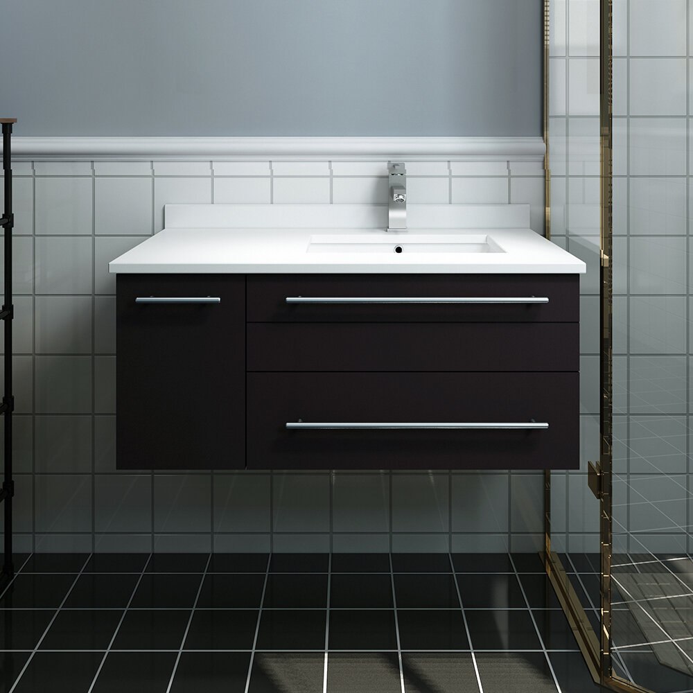 Lucera 36 Wall Hung Undermount Sink Single Bathroom Vanity