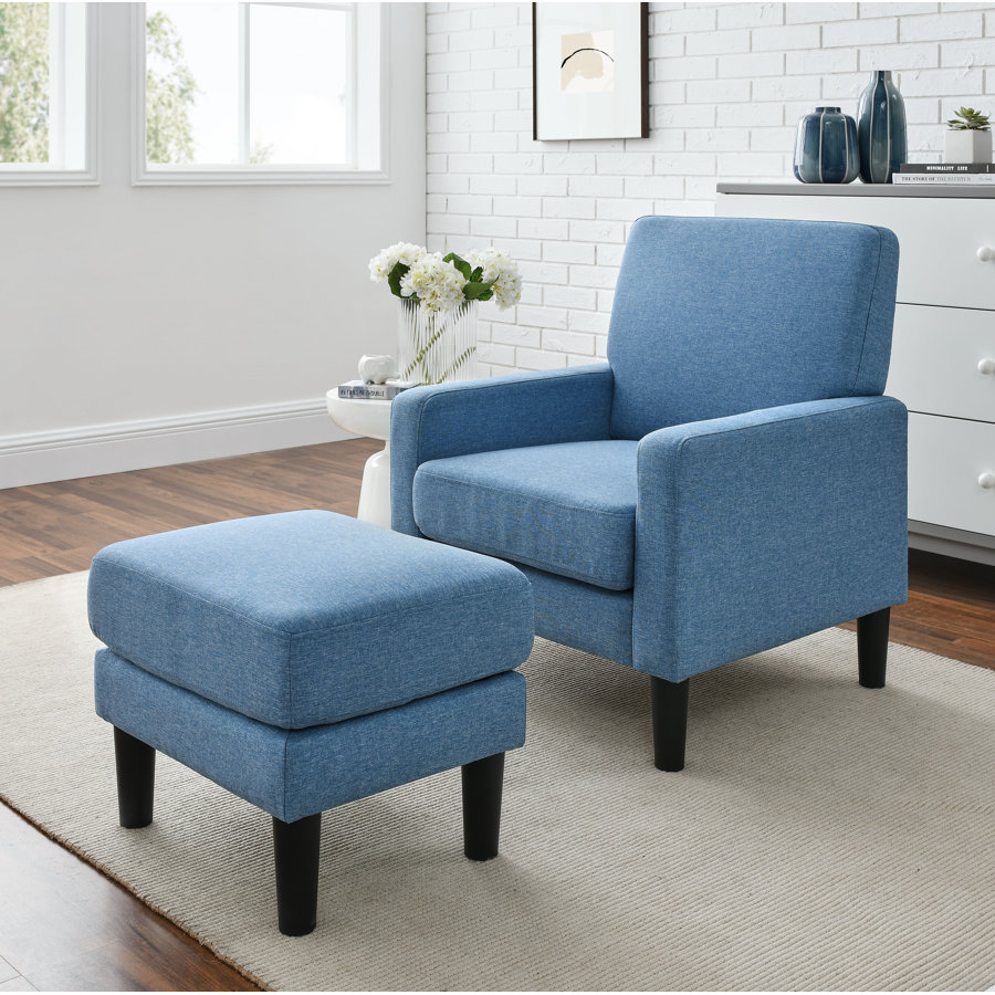Vacaville 69.85Cm Wide Polyester Armchair and Ottoman
