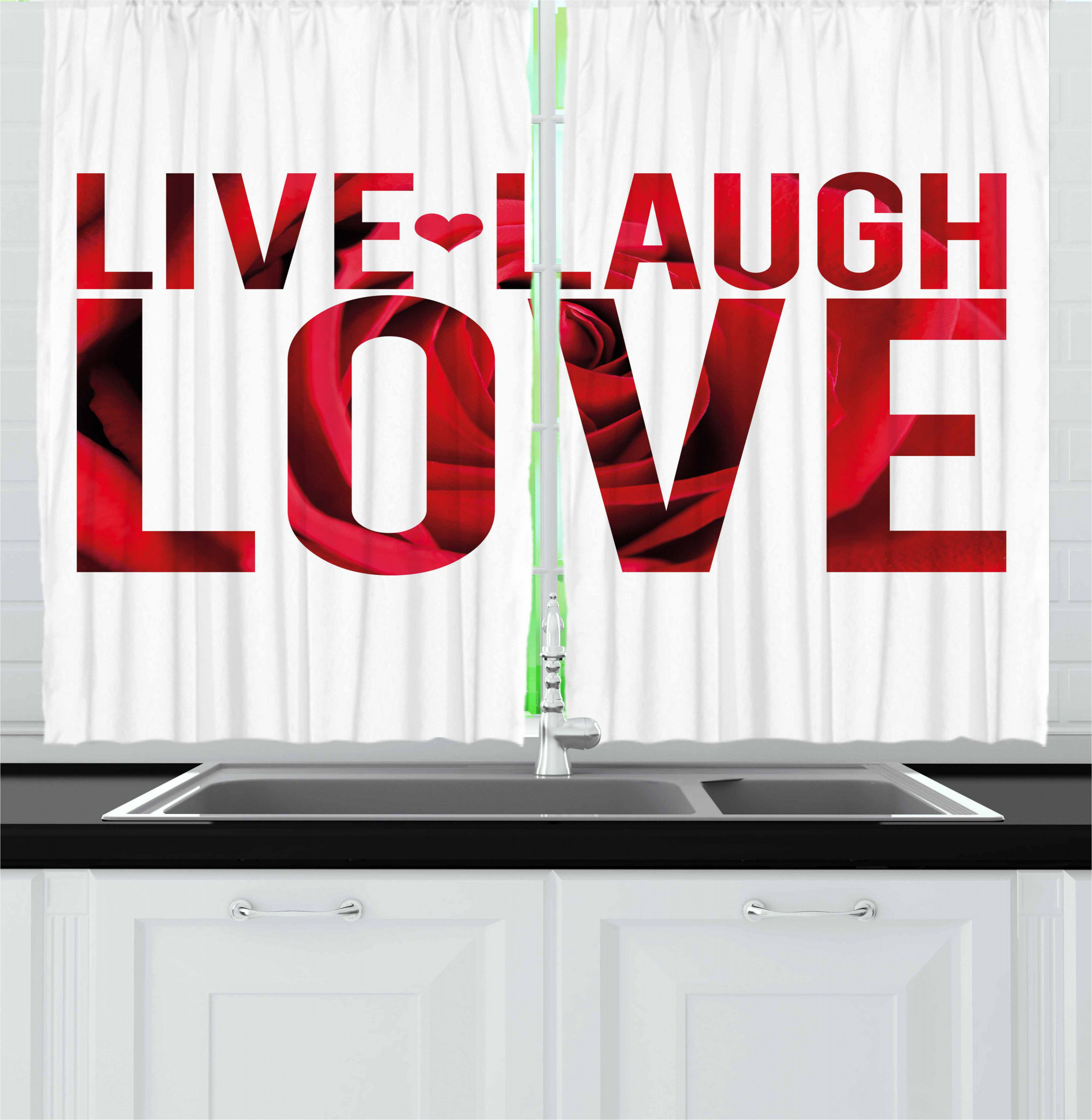 East Urban Home Live Laugh Love 2 Piece Kitchen Curtain Wayfair