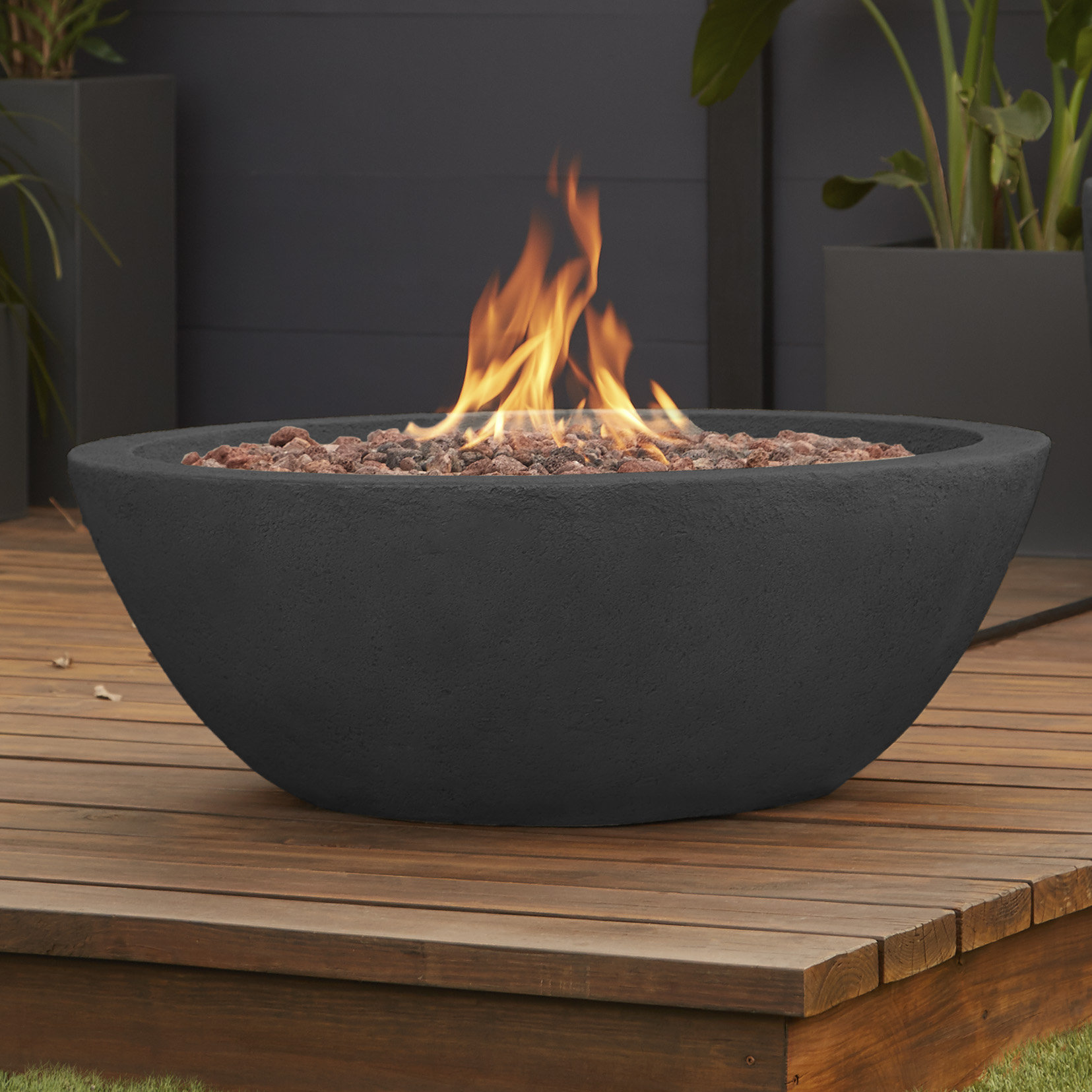 Real Flame Riverside Propane Fire Bowl with Natural Gas Conversion Kit
