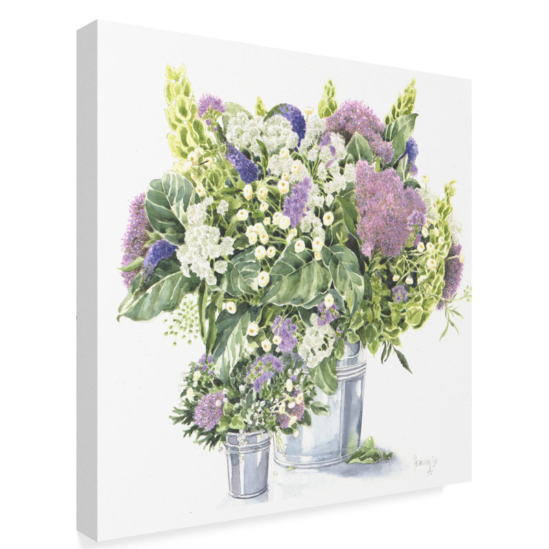 Trademark Art Purple Flowers In Glass Acrylic Painting Print On