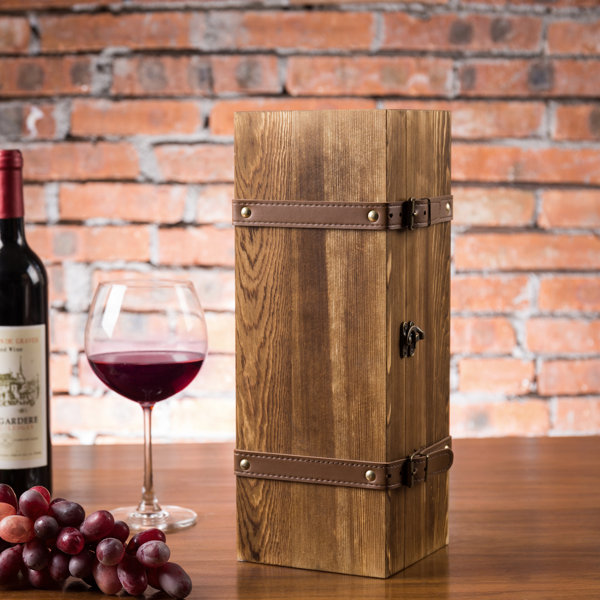 Wine Box Bamboo Lid Box Rattan Wood One Bottle Holder Wine Bottle Travel Storage Carrier Gift Fast Shipping