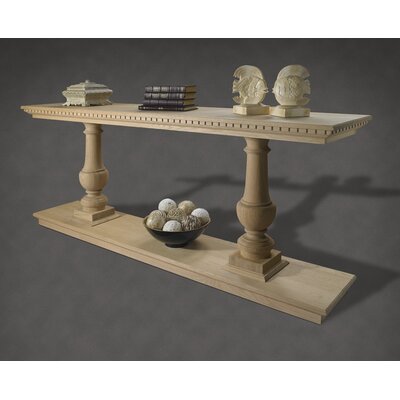 AandE Wood Designs French Restoration Large Provence Dual Baluster Console Table  Finish: Brushed Grey