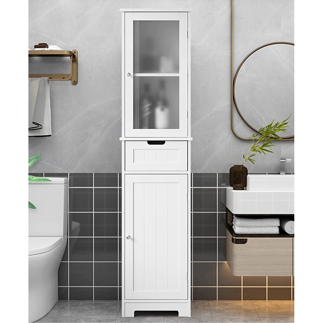 Homfa Kommode Badschrank Badezimmerschrank mit 4 Schubladen und Kippschutz Schlafzimmer Schrank Weiß Holz 55x33x80 cm