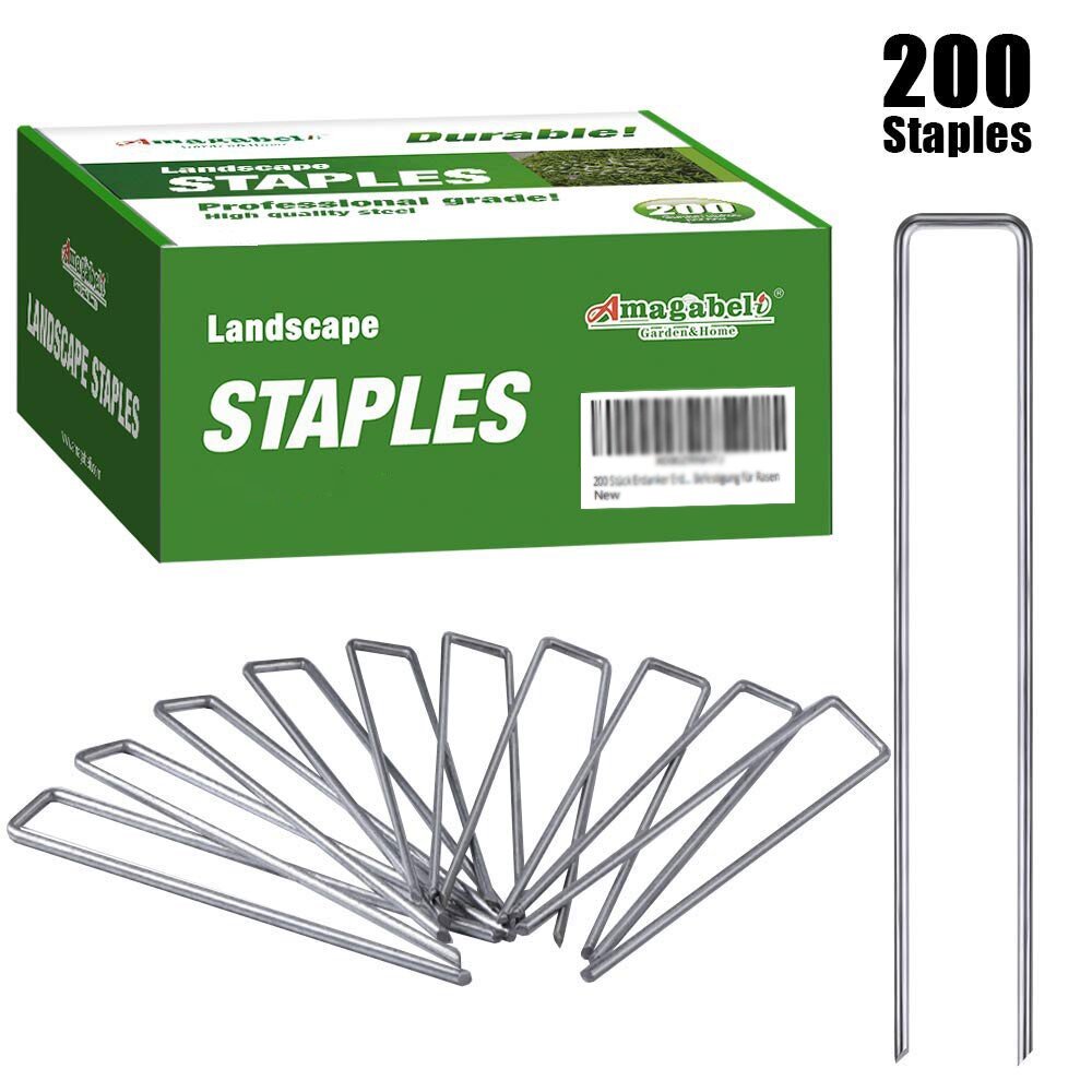300 pack 6" Landscape Staples~SOD Staples Garden Stakes Weed Barrier Pins 