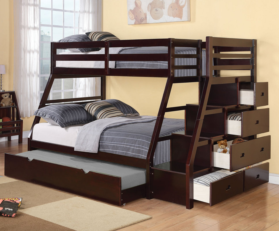 Viv + Rae Reece Twin Over Full Bunk Bed with Storage Ladder and ... Viv + Rae Reece Twin Over Full Bunk Bed with Storage Ladder and ...