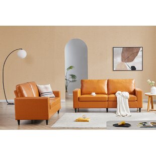 Sofa And Loveseat Sets Morden Style Pu Leather Couch Furniture Upholstered 3 Seat Sofa Couch And Loveseat For Home Or Office by Latitude Run