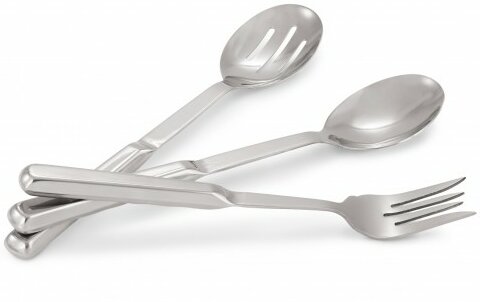 and Perforated Spoon Artisan 3-Piece Fivе Расk Serving Spoon 13-Inch Stainless Steel Serving Spoon Set with Slotted Spoon