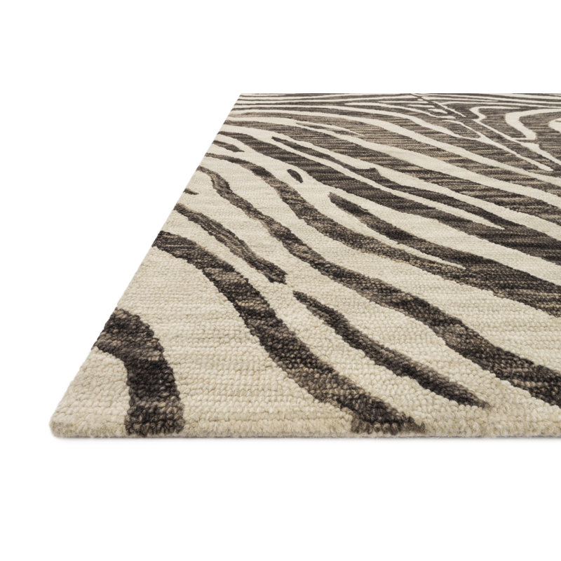 Masai Hand Hooked Wool Black Brown Ivory Beige Area Rug Reviews Allmodern