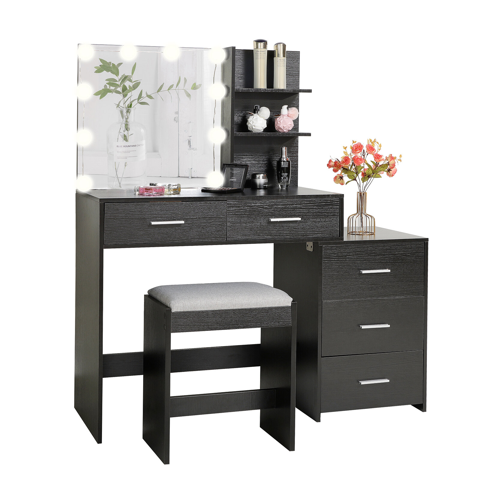 jalana vanity set with stool and mirror