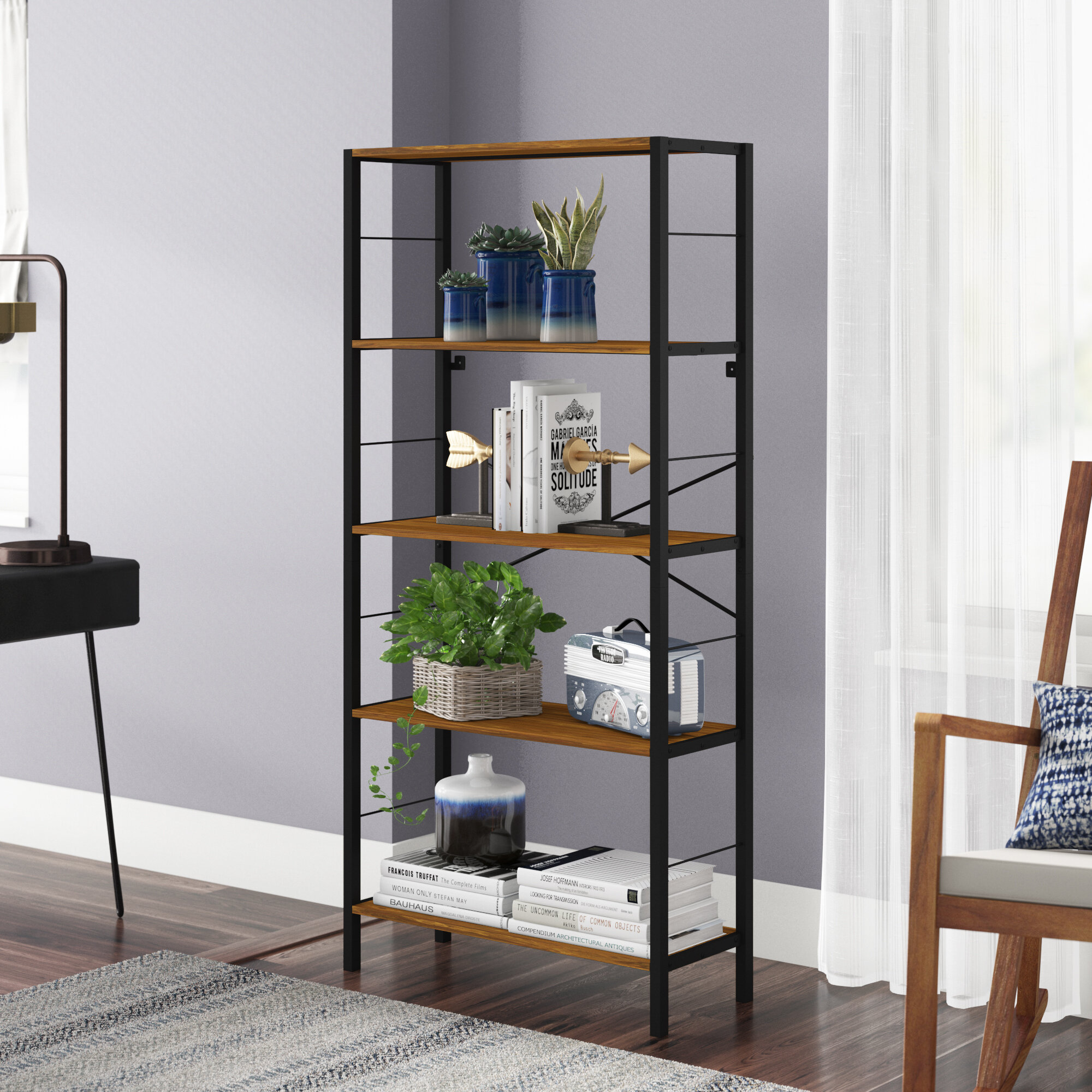 Ebern Designs Lavinia 4 Tier Etagere Bookcase Reviews Wayfair
