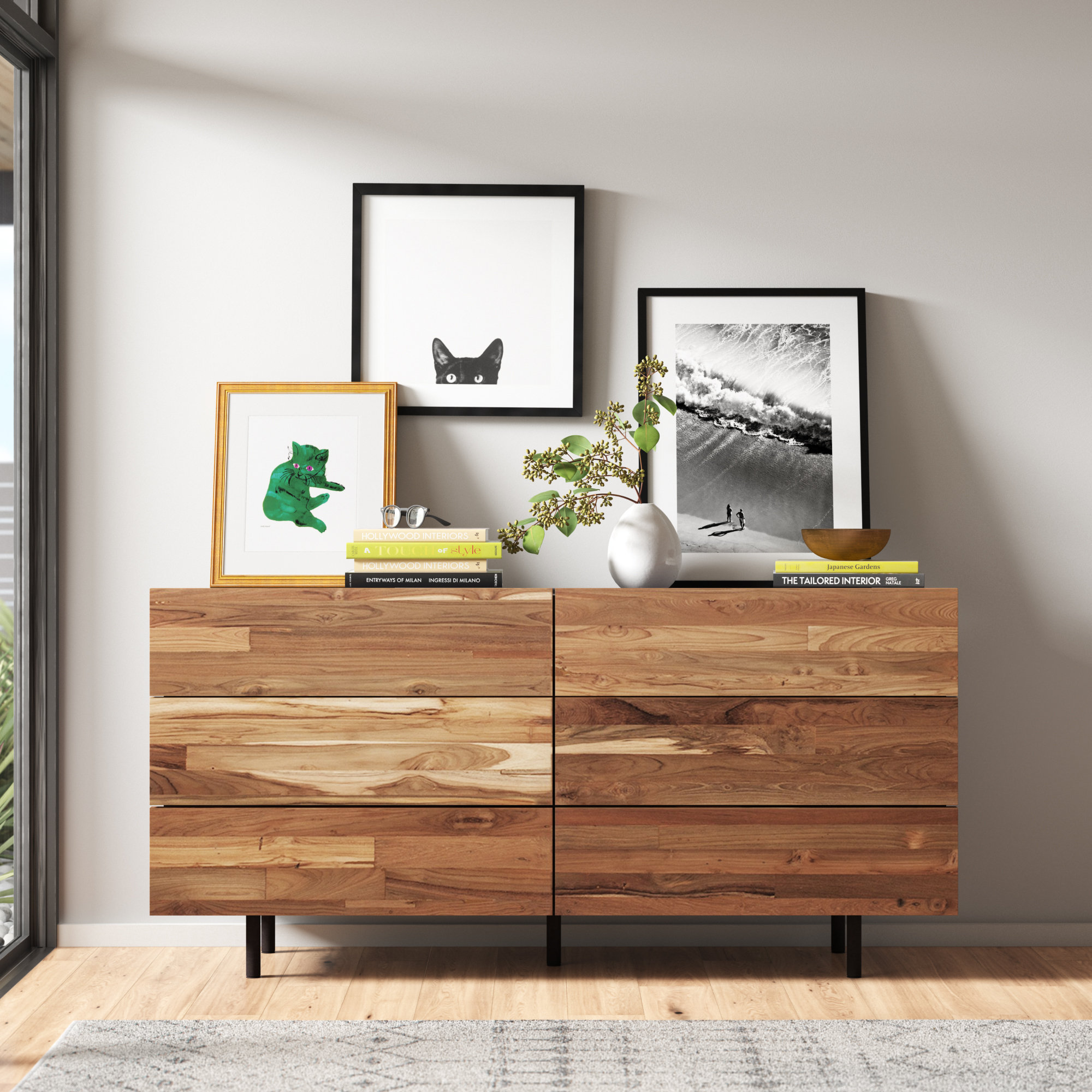 Reclaimed Teak 6 Drawer Double Dresser Reviews Allmodern