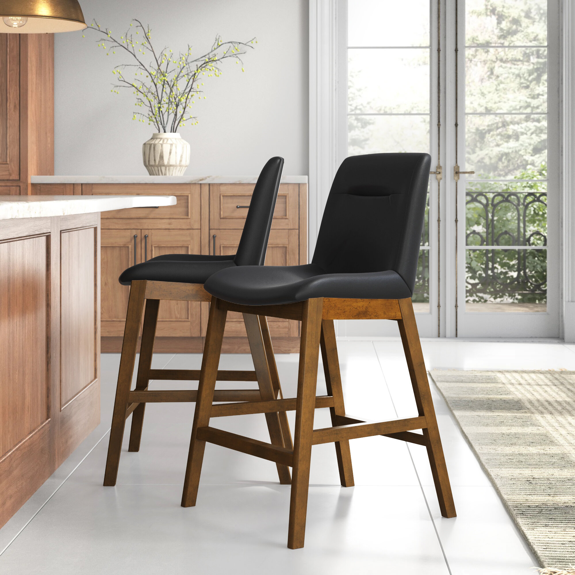 Leather Joss Main Counter Height Bar Stools Youll Love In 2021 Wayfair