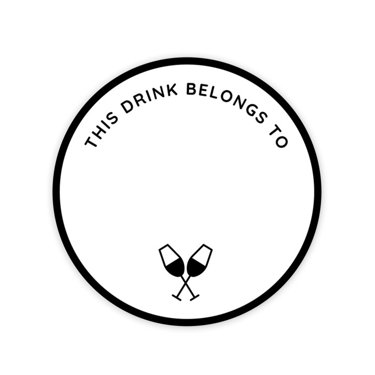 Round Vinyl Drink Stickers, This Drink Belongs To, Clinking Glasses Design,  Blank Drink Labels For Weddings, Events 80-Pack