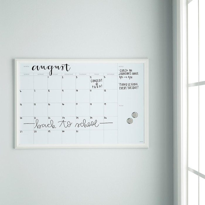Symple Stuff Magnetic Wall Mounted Dry Erase Board Reviews Wayfair
