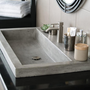 Find The Perfect Granite Stone Bathroom Sinks Wayfair Trough Stone Rectangular Drop In Bathroom Sink