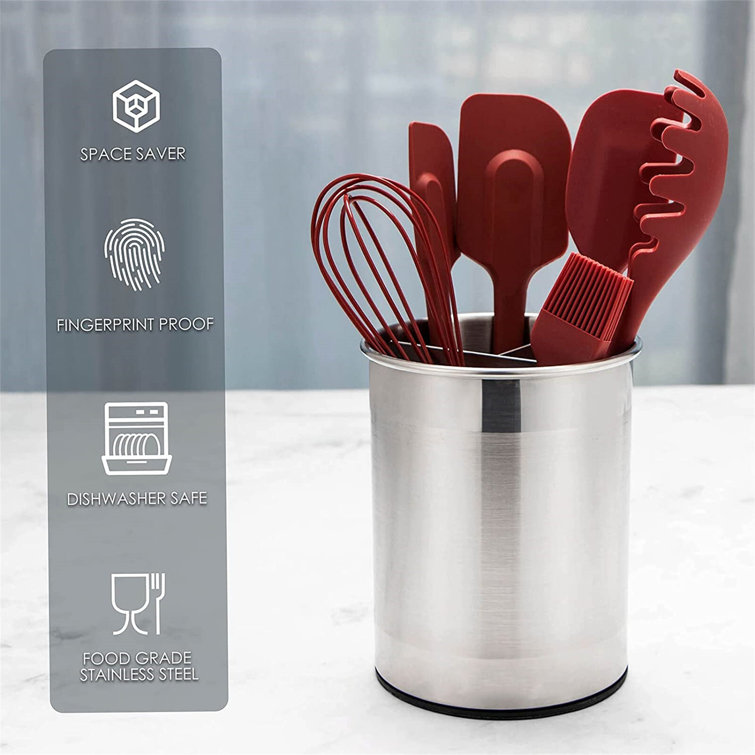Prep & Savour Stainless Steel Utensil Holder With Removable ...