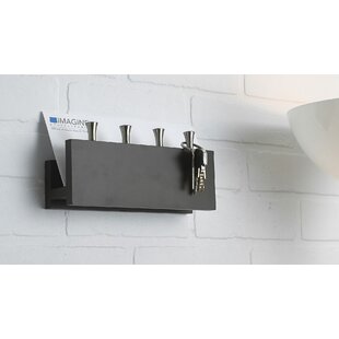 Nicoone Key Rack Wall Mounted and Mail Holder 547cm- Grey 21 4- Hook Self Adhesive Wall- Mounted Key Tidy