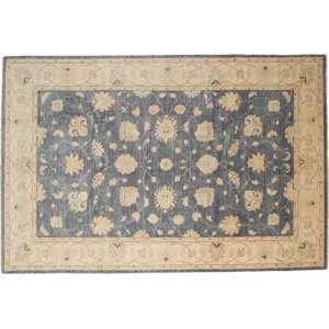 Oushak Hand-Knotted Blue Area Rug