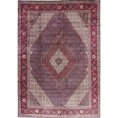 Batten Geometric Persian Hand Knotted Navy Blue Wool Rug 16 3 X 11 2 Canora Grey
