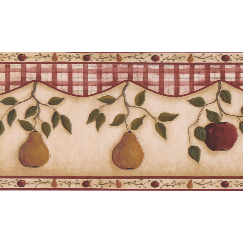 York Wallcoverings 15 L X 13 5 W Apple Pear On Vine Kitchen