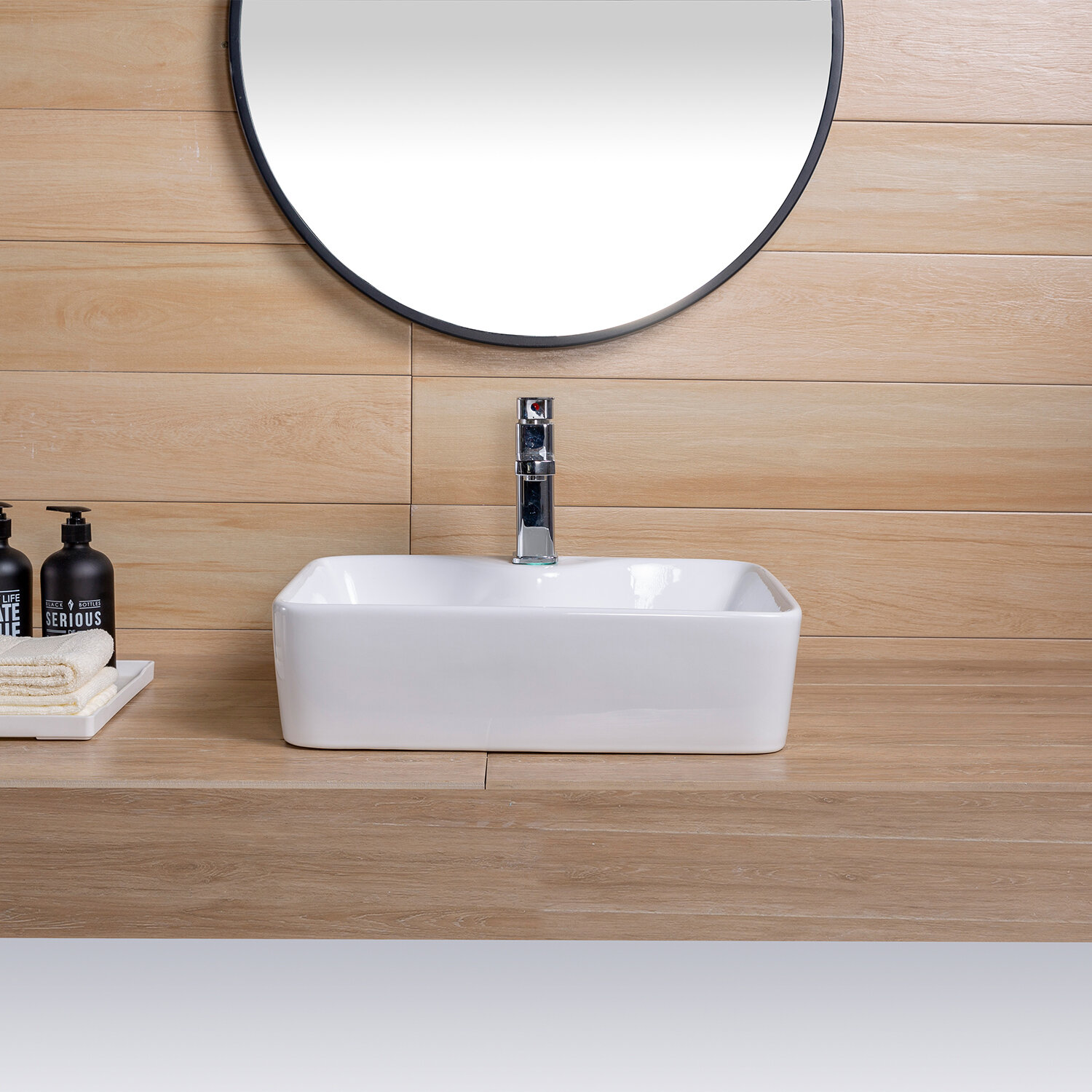 Topcraft White Ceramic Rectangular Topmount Bathroom Sink Wayfair