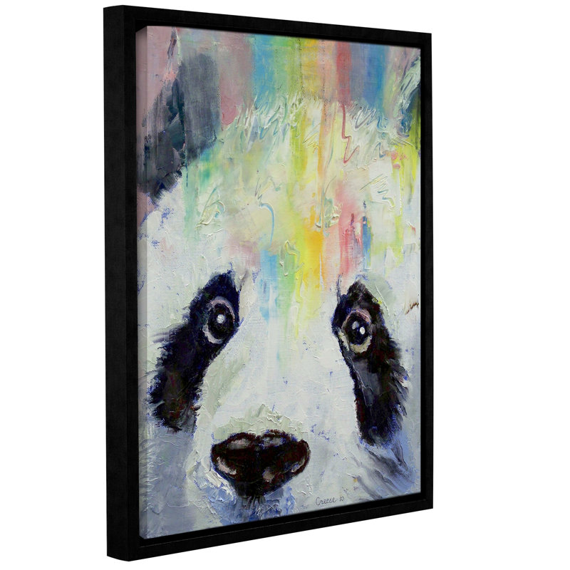 Artwall Panda Rainbow By Michael Creese Framed Painting Print
