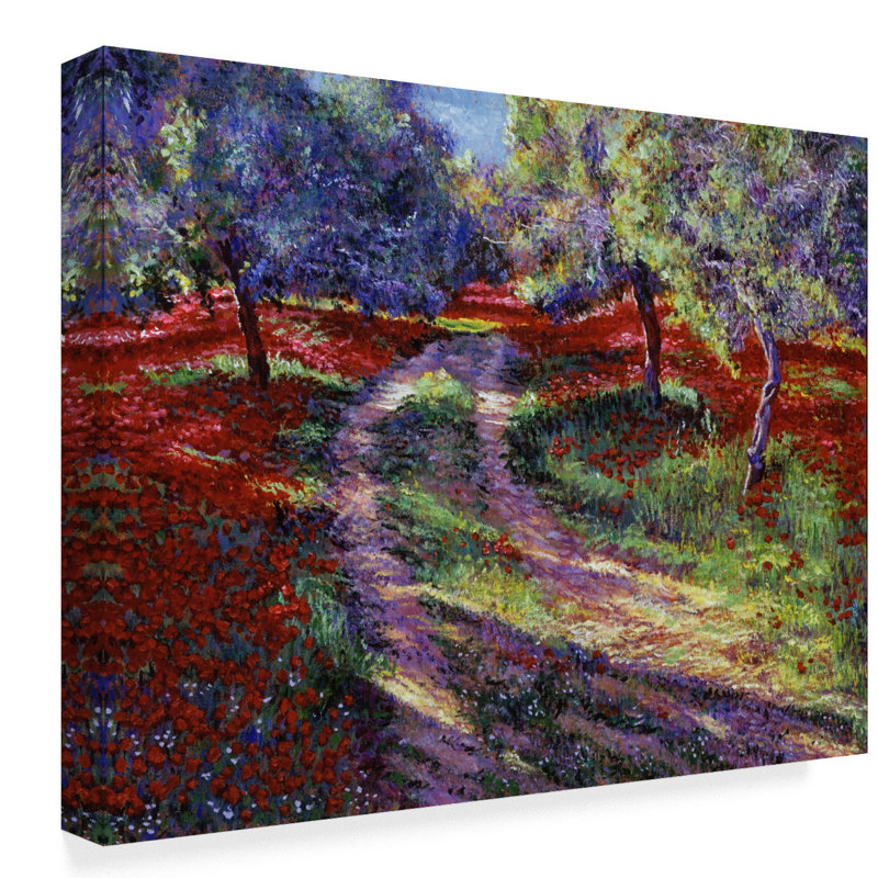 Trademark Art Poppies In A Greek Olive Grove Acrylic Painting Print On Wrapped Canvas Wayfair