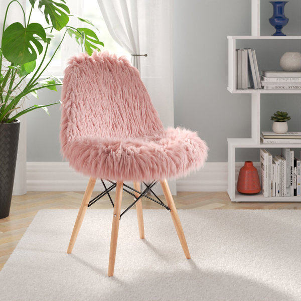 ivory mongolian faux fur papasan cushion