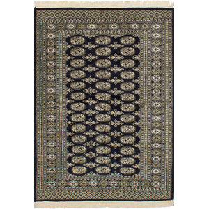 One-of-a-Kind Olney Springs Hand-Knotted Wool Rectangular Dark Navy Indoor Area Rug