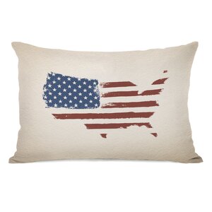 USA Map Flag Lumbar Pillow